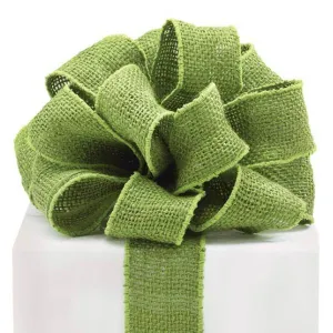 #16 Moss Green Burlap Wired Ribbon