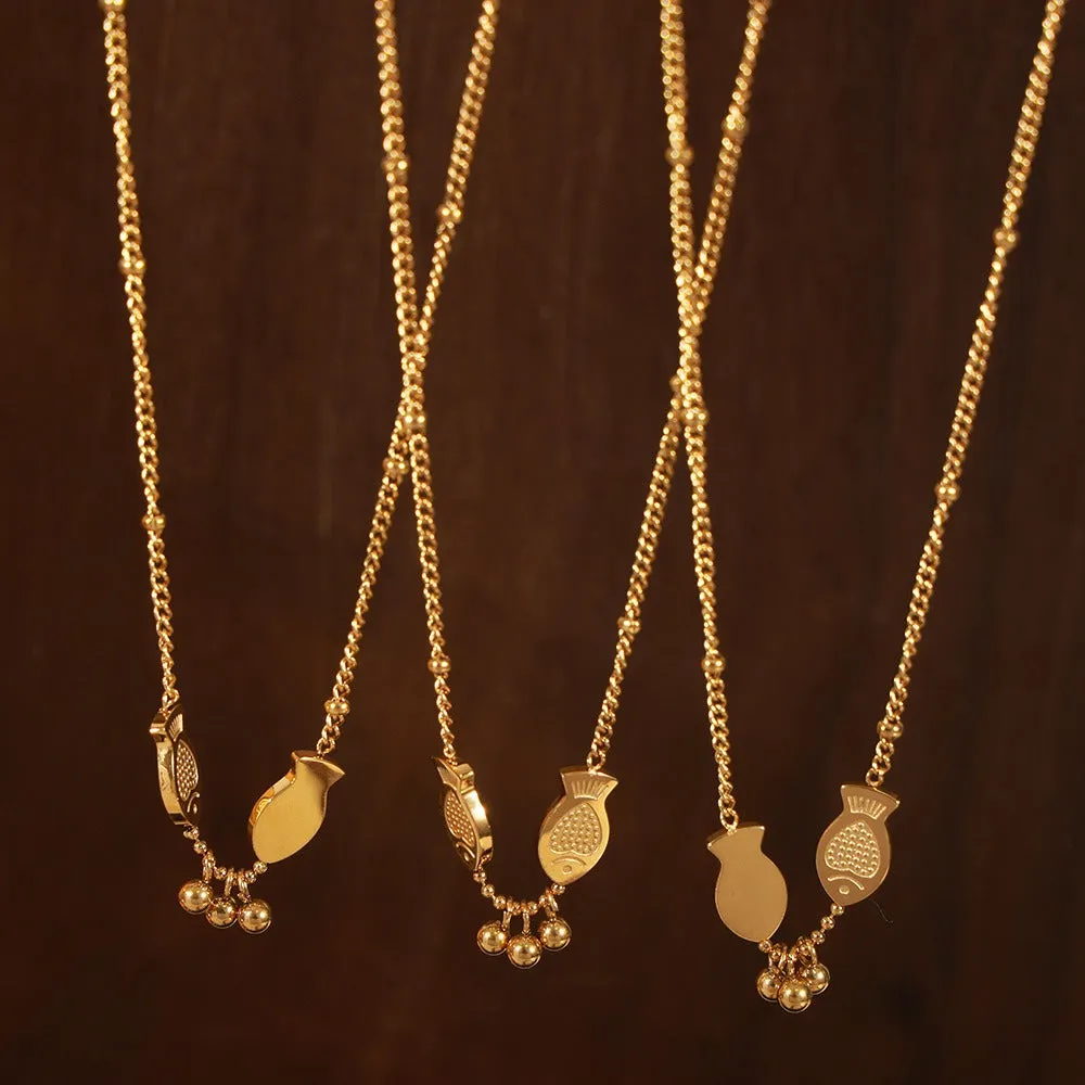 18K gold exquisite fashion fish shape design light luxury style necklace