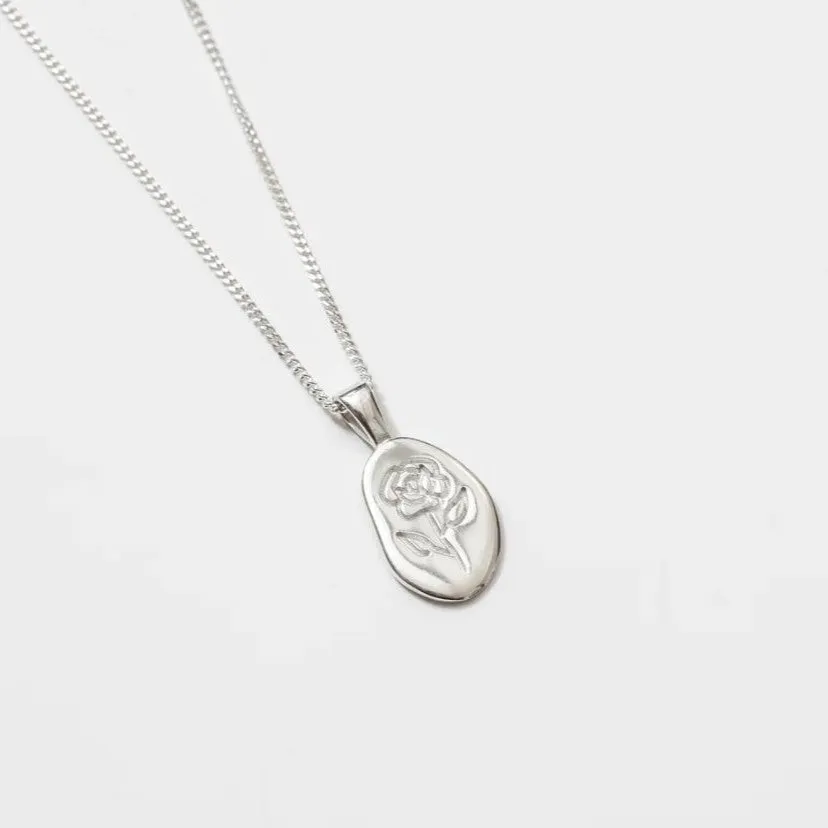 18" Rose Necklace (Silver)