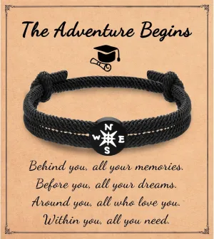 2025 Graduation Gifts for Him Men Boys, High School 5th 6th 8th Grade Kindergarten Preschool College Masters Degree Graduation Gifts Compass Bracelet for Grandson Son Nephew Friends