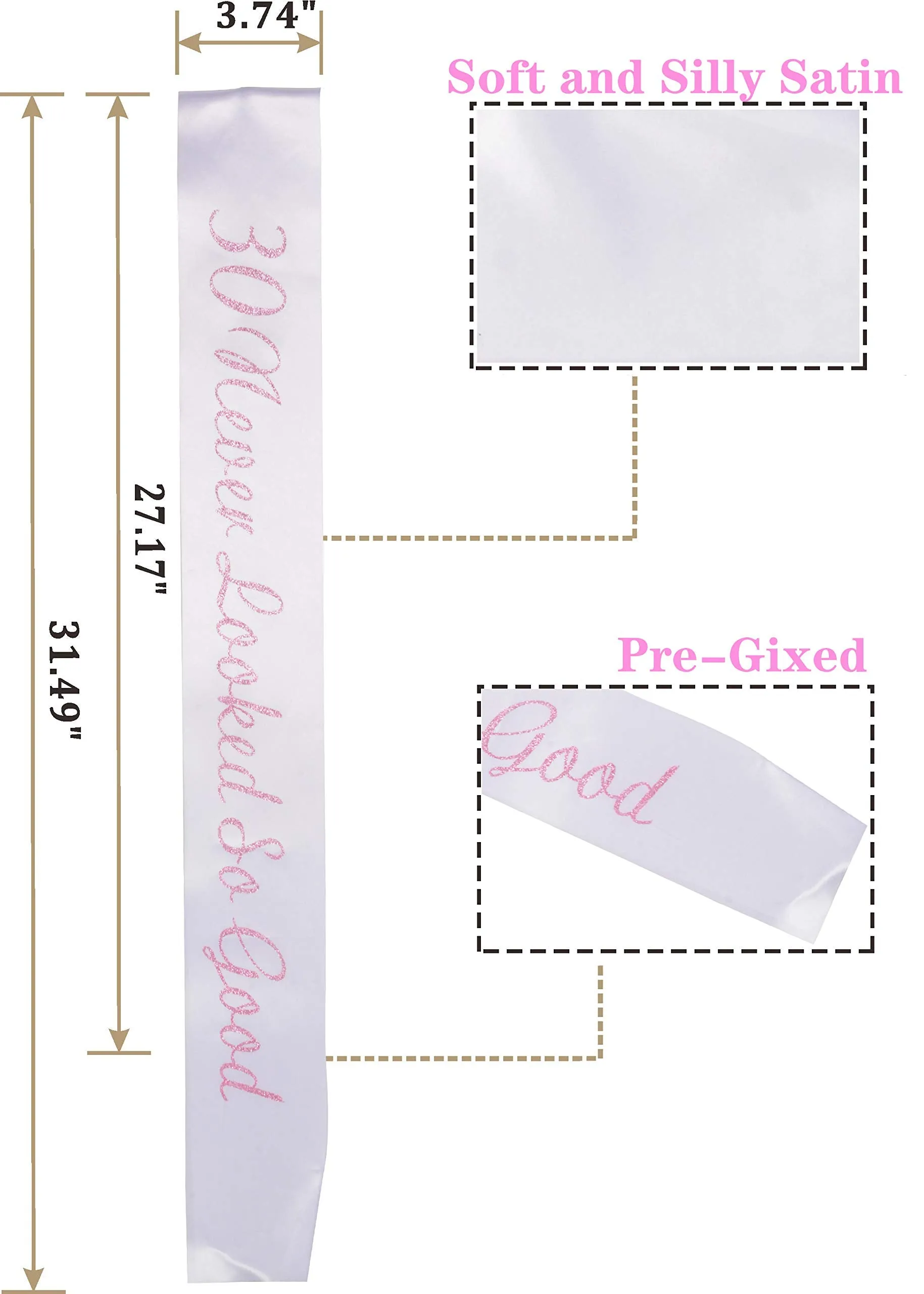 30th Birthday Gifts for Women, 30 Birthday Hat, 30th Birthday Sash for Women, 30th
