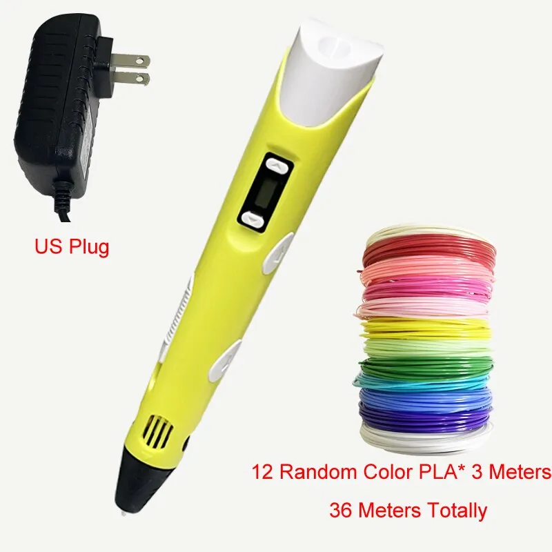 3D Printing Pen 3D Pen OLED Display With 12 Color PLA/ABS Filaments 3D Drawing Printer For Kids/Adults Creative Design Drawing