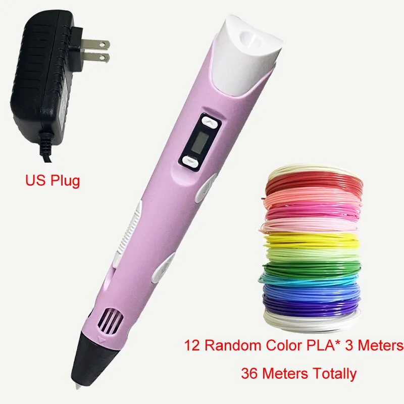 3D Printing Pen 3D Pen OLED Display With 12 Color PLA/ABS Filaments 3D Drawing Printer For Kids/Adults Creative Design Drawing