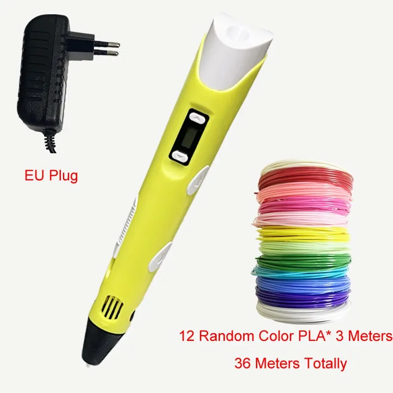 3D Printing Pen 3D Pen OLED Display With 12 Color PLA/ABS Filaments 3D Drawing Printer For Kids/Adults Creative Design Drawing