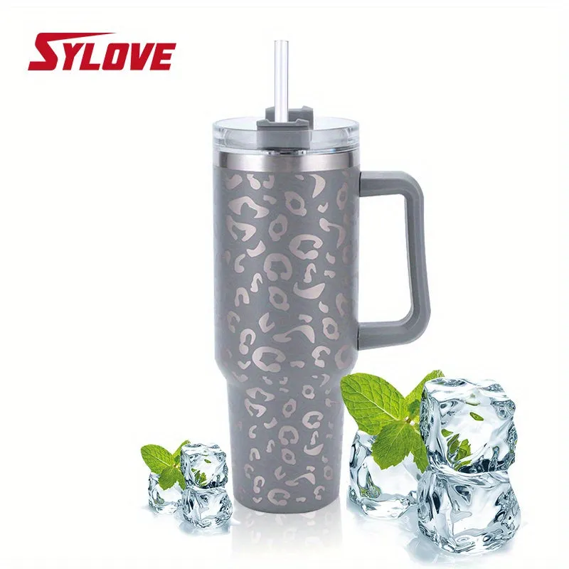 40oz Leopard Steel Water Bottle, Leakproof, Insulated, and Perfect for Outdoor Activities - The Perfect Gift for Any Occasion!