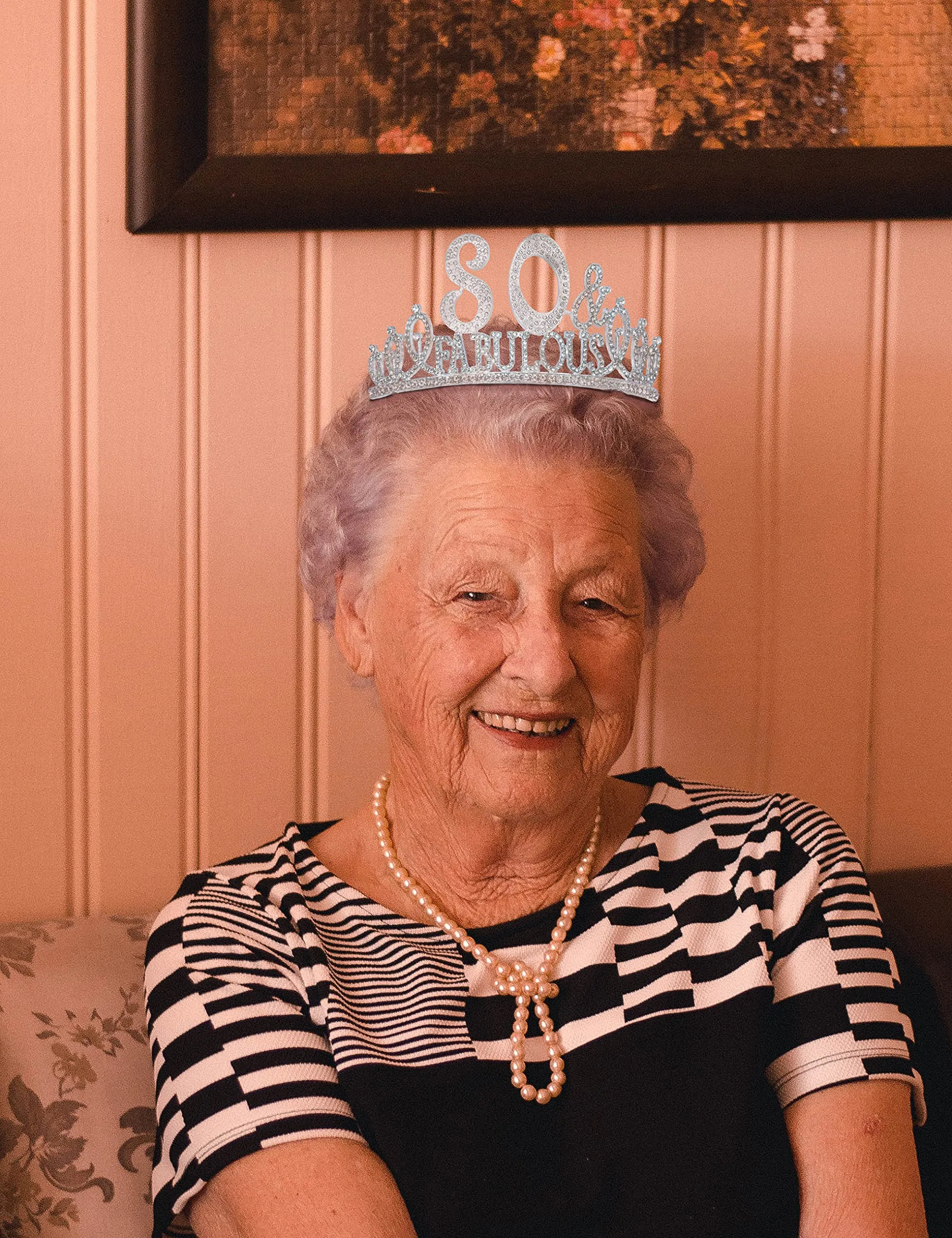 80th Birthday, 80th Birthday Gifts for Women, 80th Birthday Tiara and Sash Gold, 80th