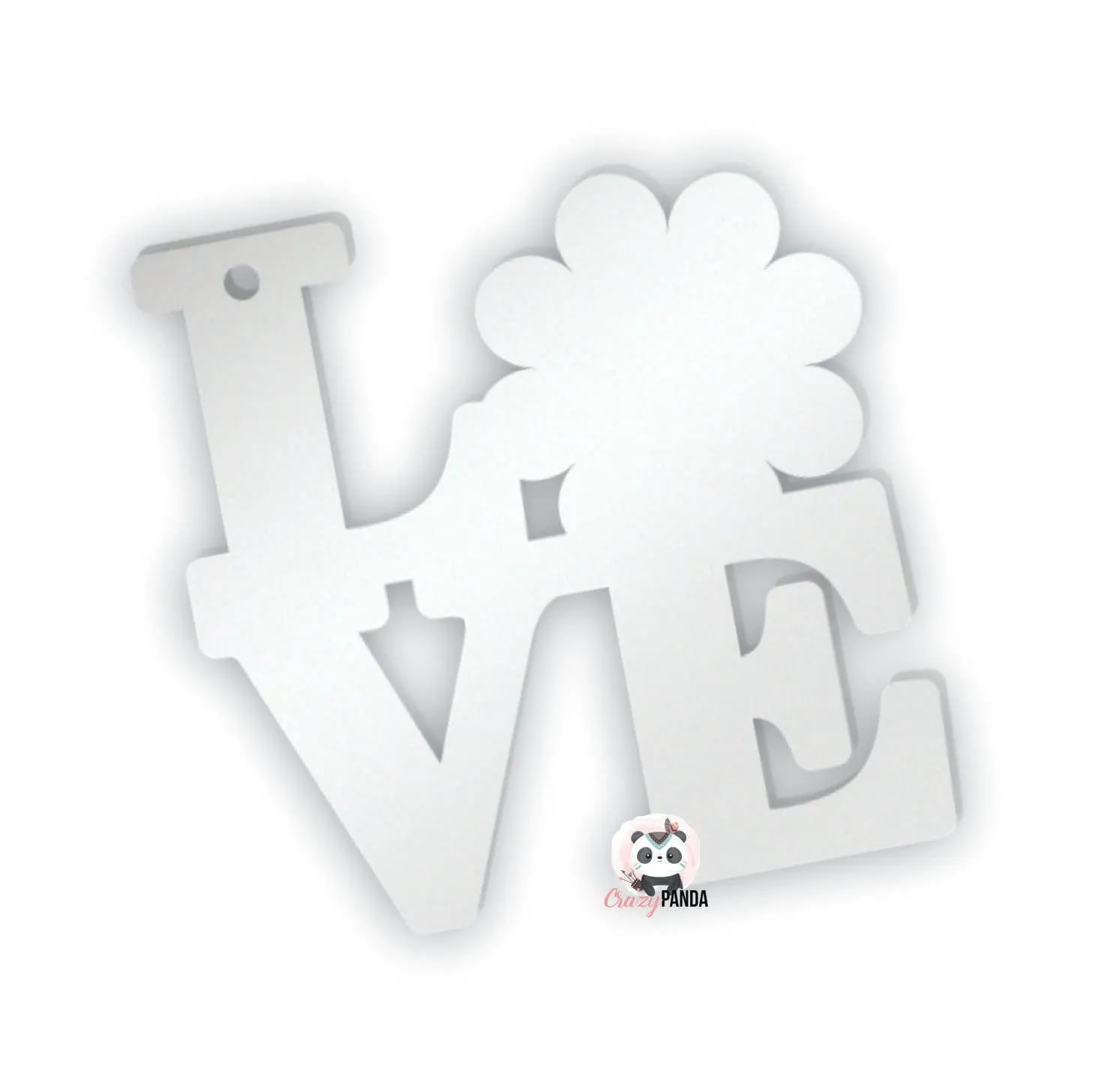 Acrylic Blank Clear Love Daisy 60x60x1.5mm