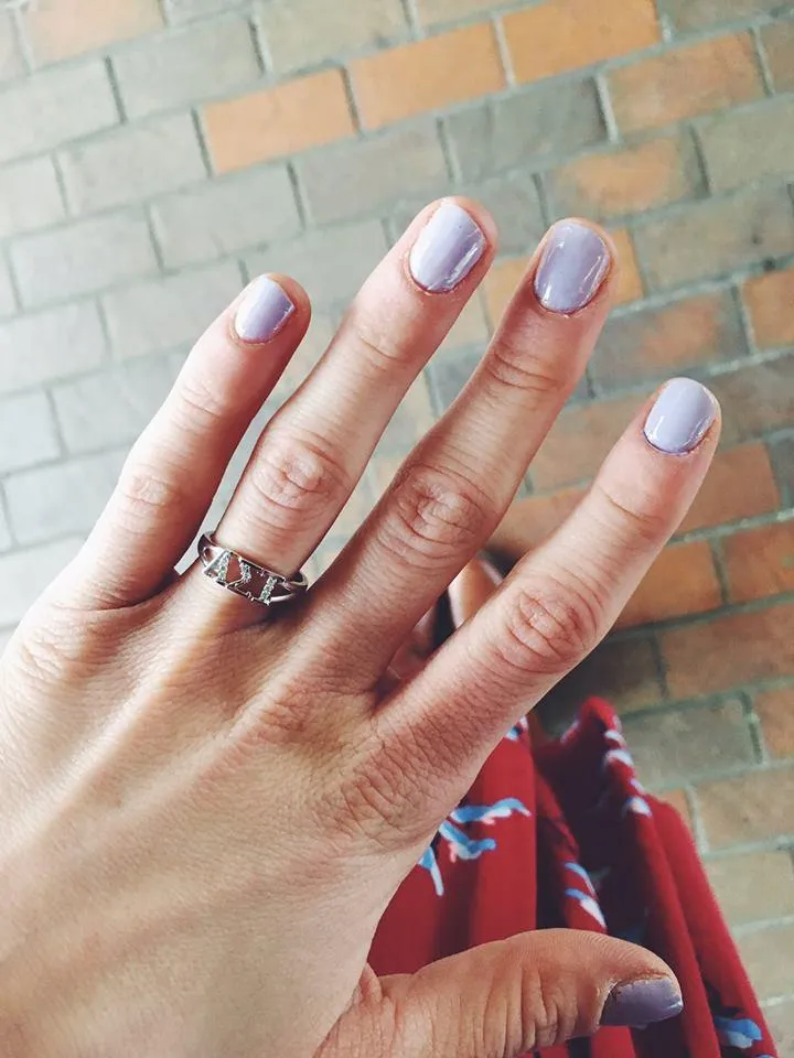Alpha Sigma Tau Sterling Silver Ring with Simulated Diamonds