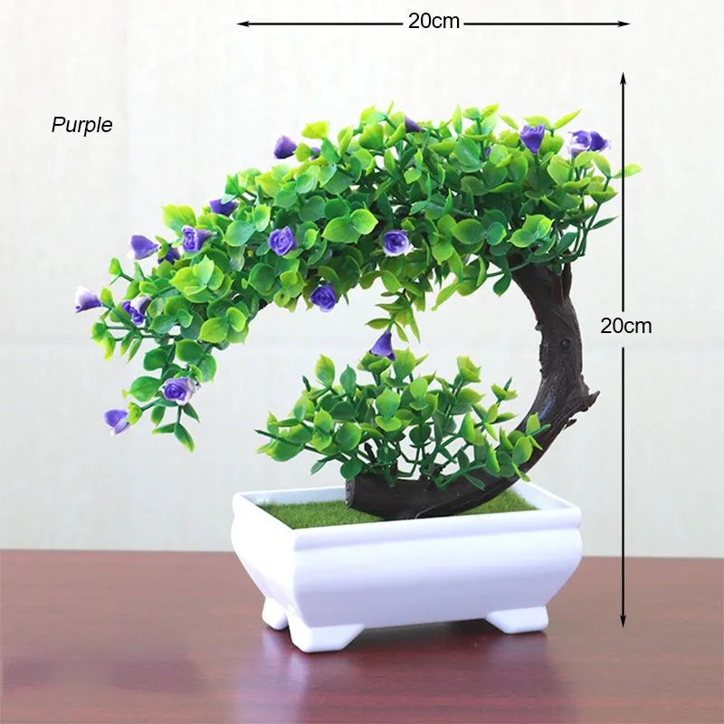 Artificial Mini Bonsai Tree Pot Flower Simulated Tree Decor Plant Fake Flower Potted Ornament For Home Room Garden Decoration