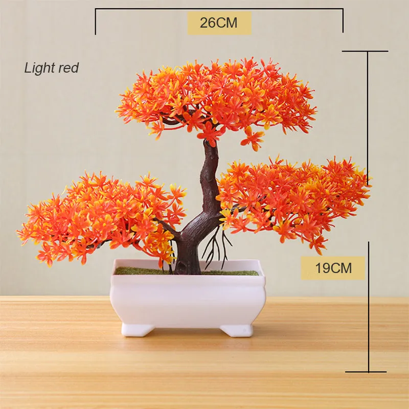 Artificial Mini Bonsai Tree Pot Flower Simulated Tree Decor Plant Fake Flower Potted Ornament For Home Room Garden Decoration
