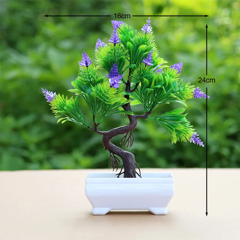 Artificial Mini Bonsai Tree Pot Flower Simulated Tree Decor Plant Fake Flower Potted Ornament For Home Room Garden Decoration