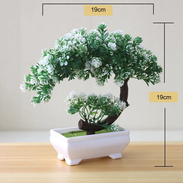 Artificial Mini Bonsai Tree Pot Flower Simulated Tree Decor Plant Fake Flower Potted Ornament For Home Room Garden Decoration
