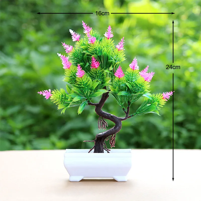 Artificial Mini Bonsai Tree Pot Flower Simulated Tree Decor Plant Fake Flower Potted Ornament For Home Room Garden Decoration