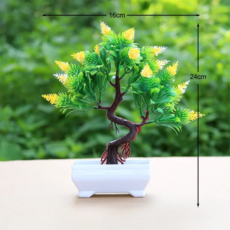 Artificial Mini Bonsai Tree Pot Flower Simulated Tree Decor Plant Fake Flower Potted Ornament For Home Room Garden Decoration