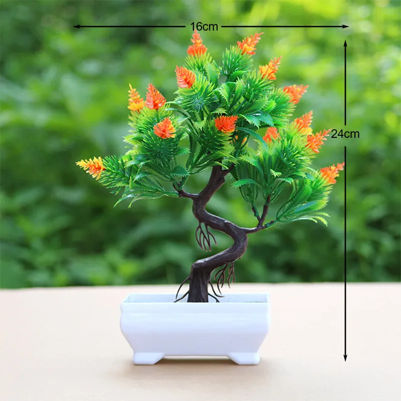 Artificial Mini Bonsai Tree Pot Flower Simulated Tree Decor Plant Fake Flower Potted Ornament For Home Room Garden Decoration