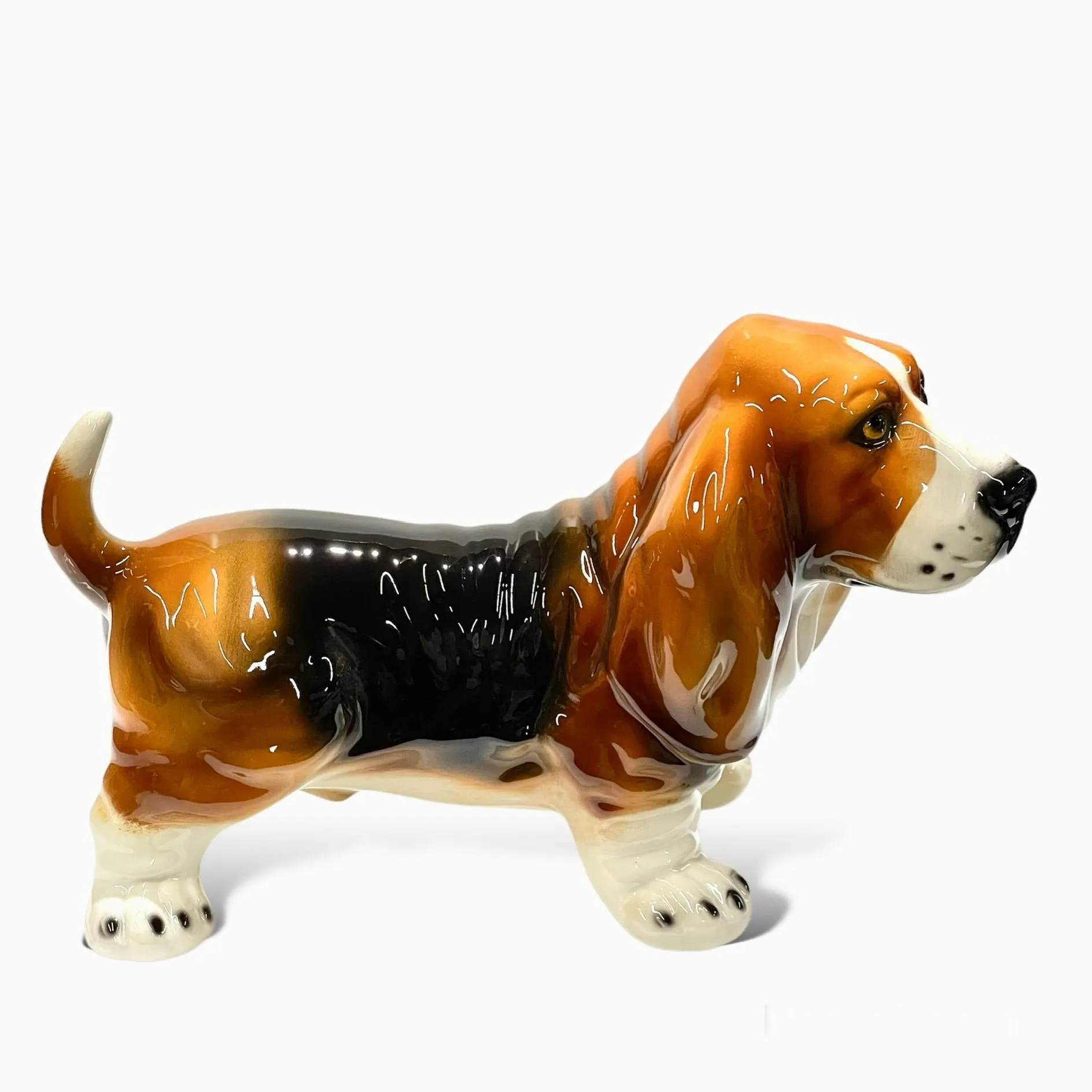 Basset Hound Puppy Sculpture-Italian Ceramic