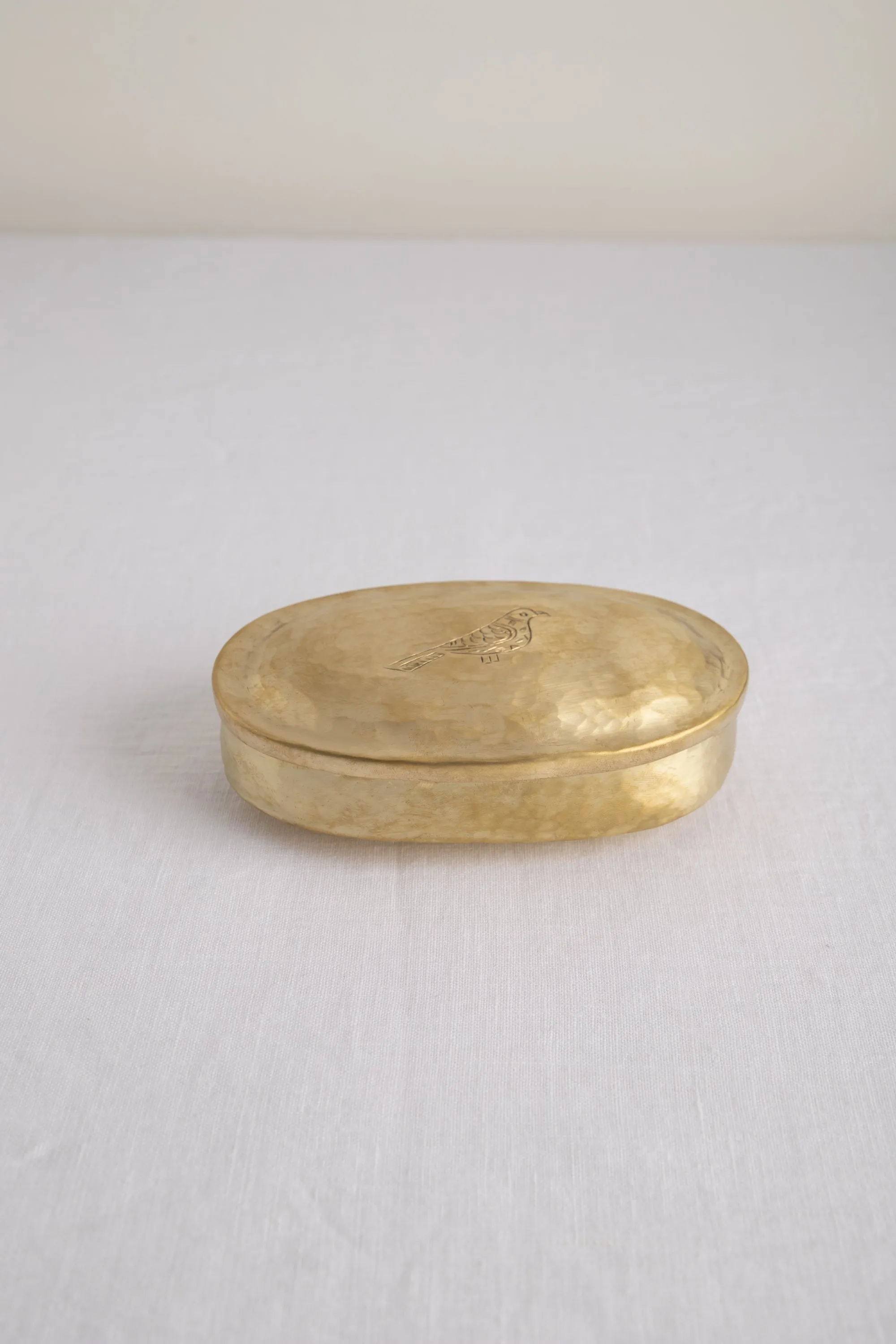 Bird Engraved Oval Box