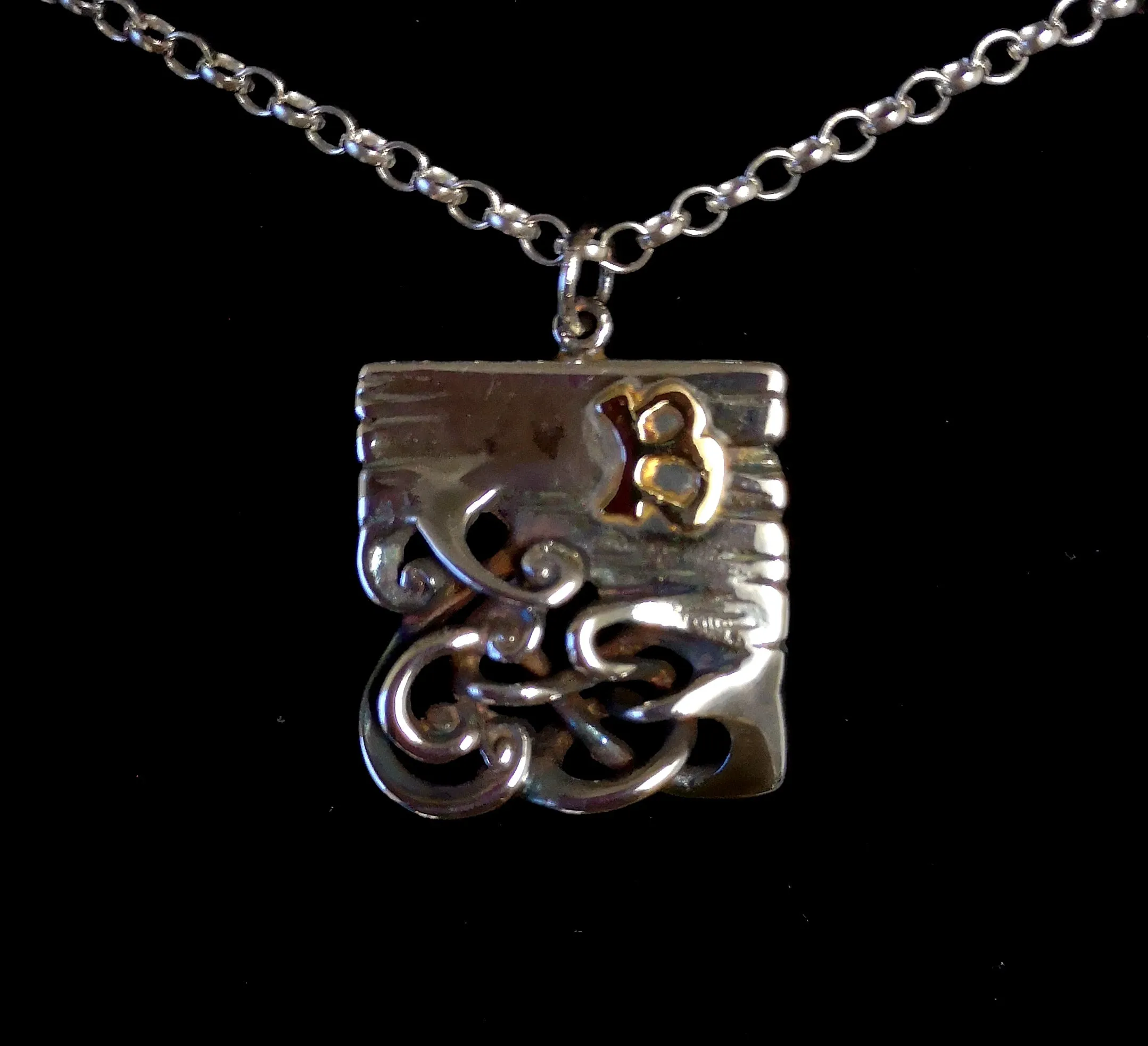 Bog Book Large Page Pendant with 14ct Gold Letter