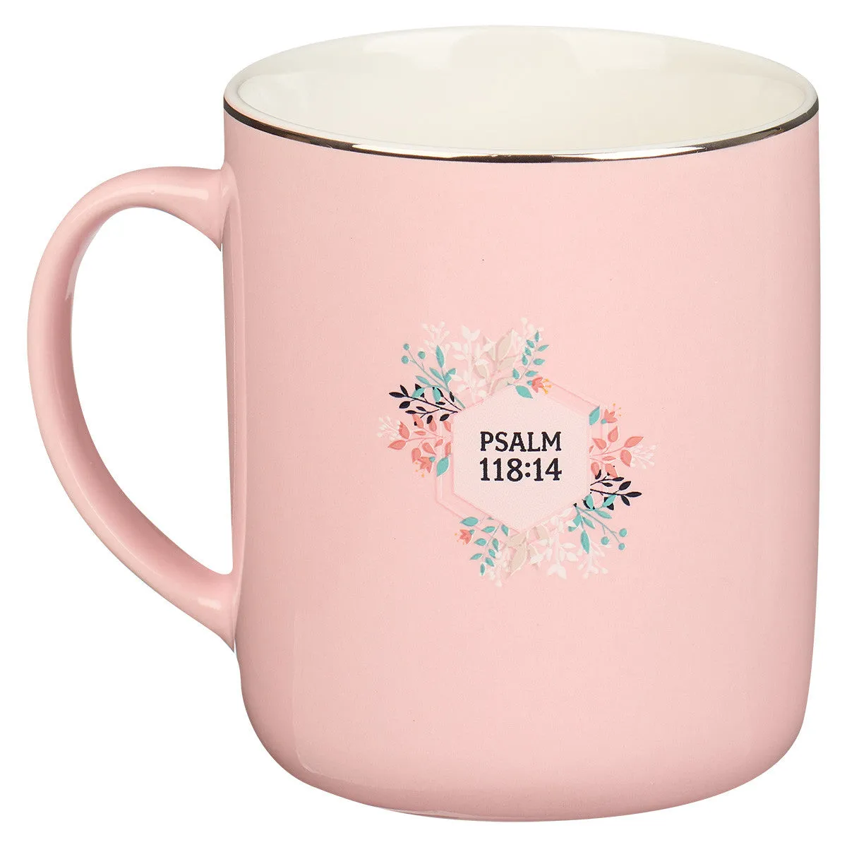 CAG White/Pink My Strength & My Song Ceramic Mug