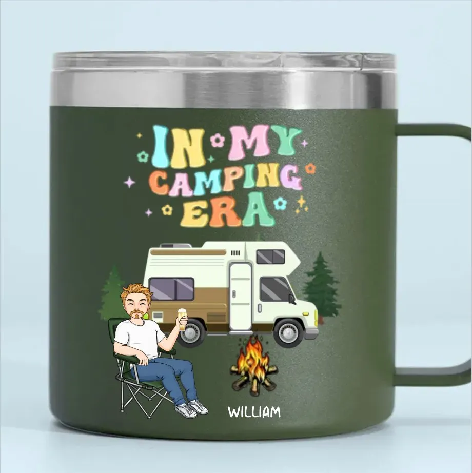Camping Lovers - In My Camping Era - Personalized Stainless Steel Tumbler With Handle