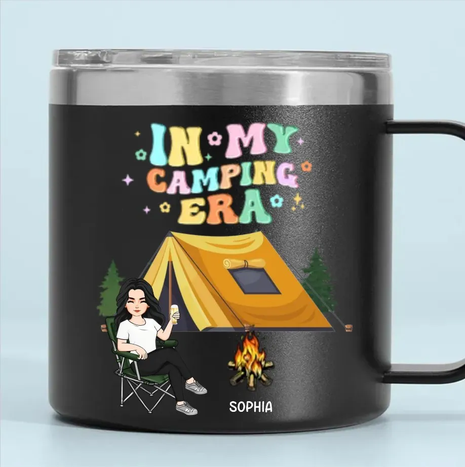 Camping Lovers - In My Camping Era - Personalized Stainless Steel Tumbler With Handle