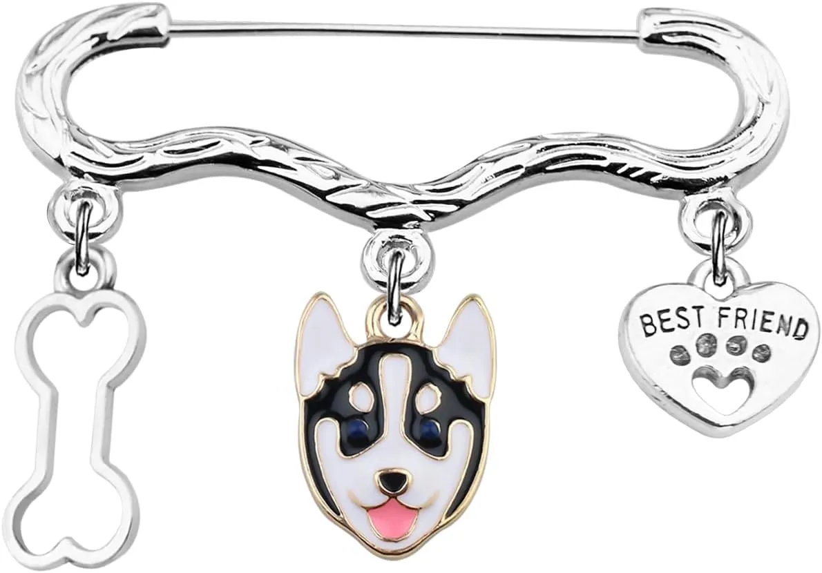 CENWA Husky Jewelry Dog Lover Gifts Husky Owner Husky Gifts Husky Charm Brooch Pin