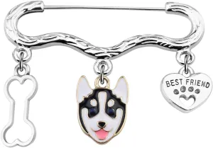 CENWA Husky Jewelry Dog Lover Gifts Husky Owner Husky Gifts Husky Charm Brooch Pin