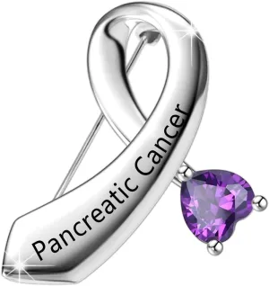 CENWA Pancreatic Purple Ribbon Pin Pancreatic Awareness Gift Pancreatic Enamel Cancer Support Jewelry