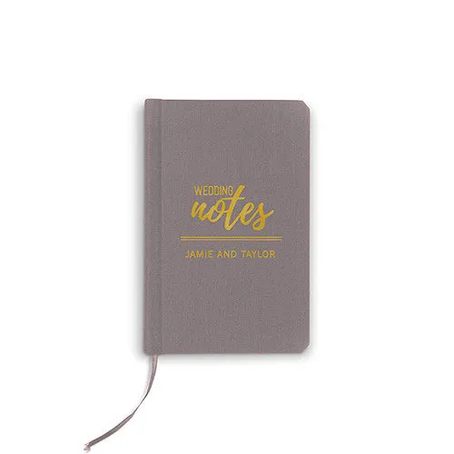 Charcoal Linen Pocket Journal - Wedding Notes Emboss