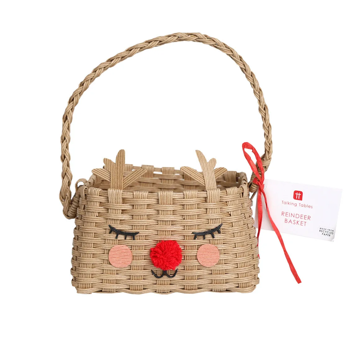 Christmas recycled Reindeer shaped basket