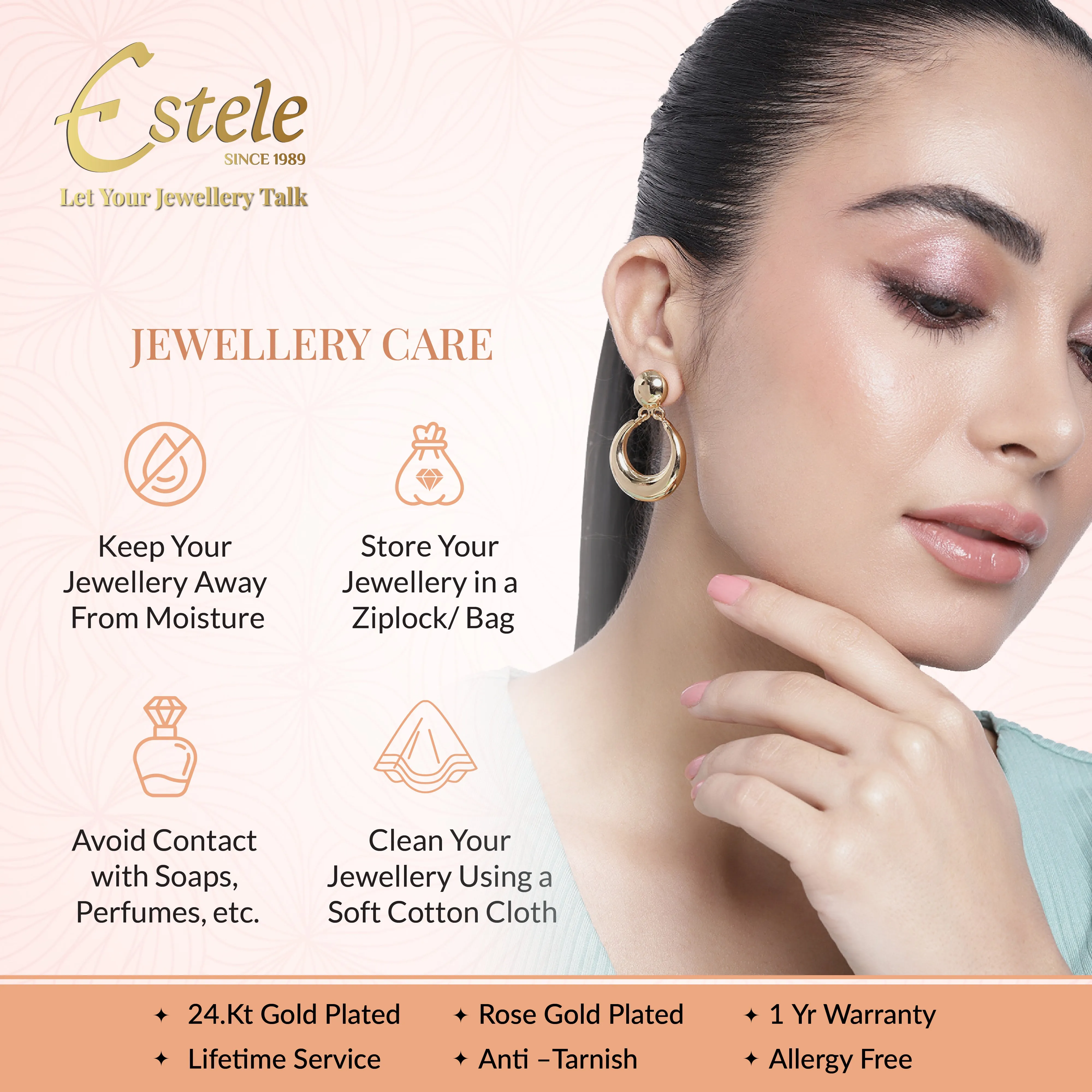 Estele Gold Plated CZ Scintillating Flower Designer Earrings with Pearls for Women