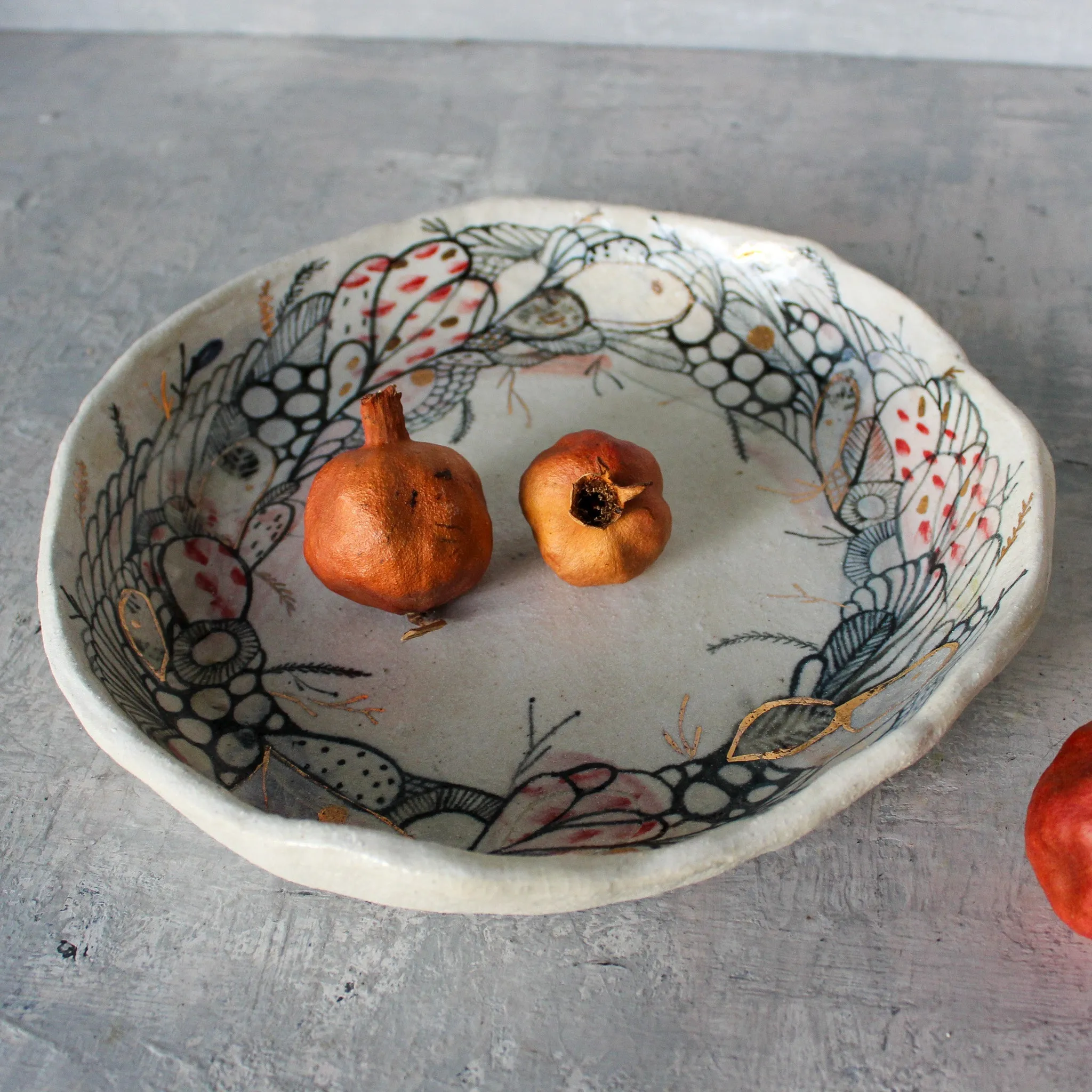 Extra Large Hand Painted Detail Bowl