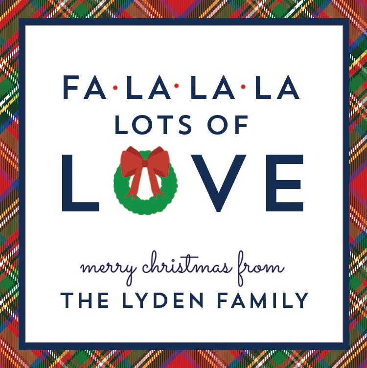 FA LA LA Christmas Personalized Gift Sticker | Set of 24
