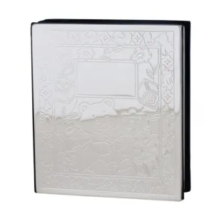 Frazer & Haws 92.5 Silver Plated Photo Album - Bear With Flowers (Holds 100 x 4R Photos)