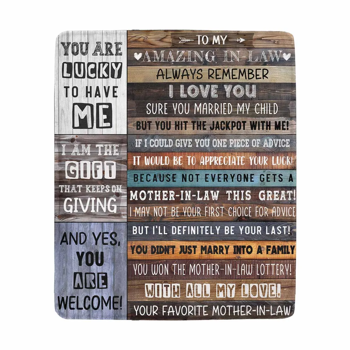 Funny Christmas Gift from Mother-In-Law You Are Lucky To Have Me Ultra-Soft Micro Fleece Blanket 50" x 60"