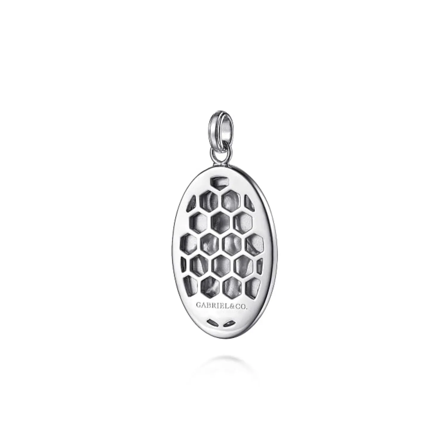 Gabriel & Co. Virgin Mary Pendant with Black Spinel Frame