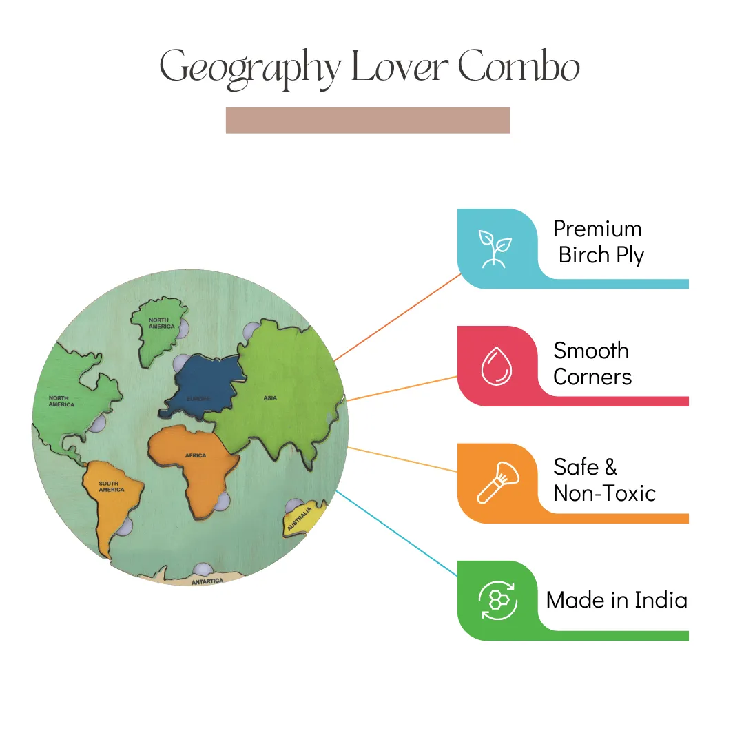 Geography Lover Combo - Earth Core, Water Cycle & Ocean Layer Puzzle