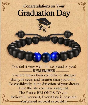 Graduation Gifts for Him Boys Men 2025 High School/Kindergarten/Preschool/ 5th 6th 8th Grade/College/Master Degree/Middle School Graduation Gifts Bracelet for Son Grandson Nephew Boyfriend Friend
