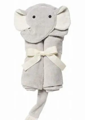 Gray Elephant Hooded Baby Bath Wrap
