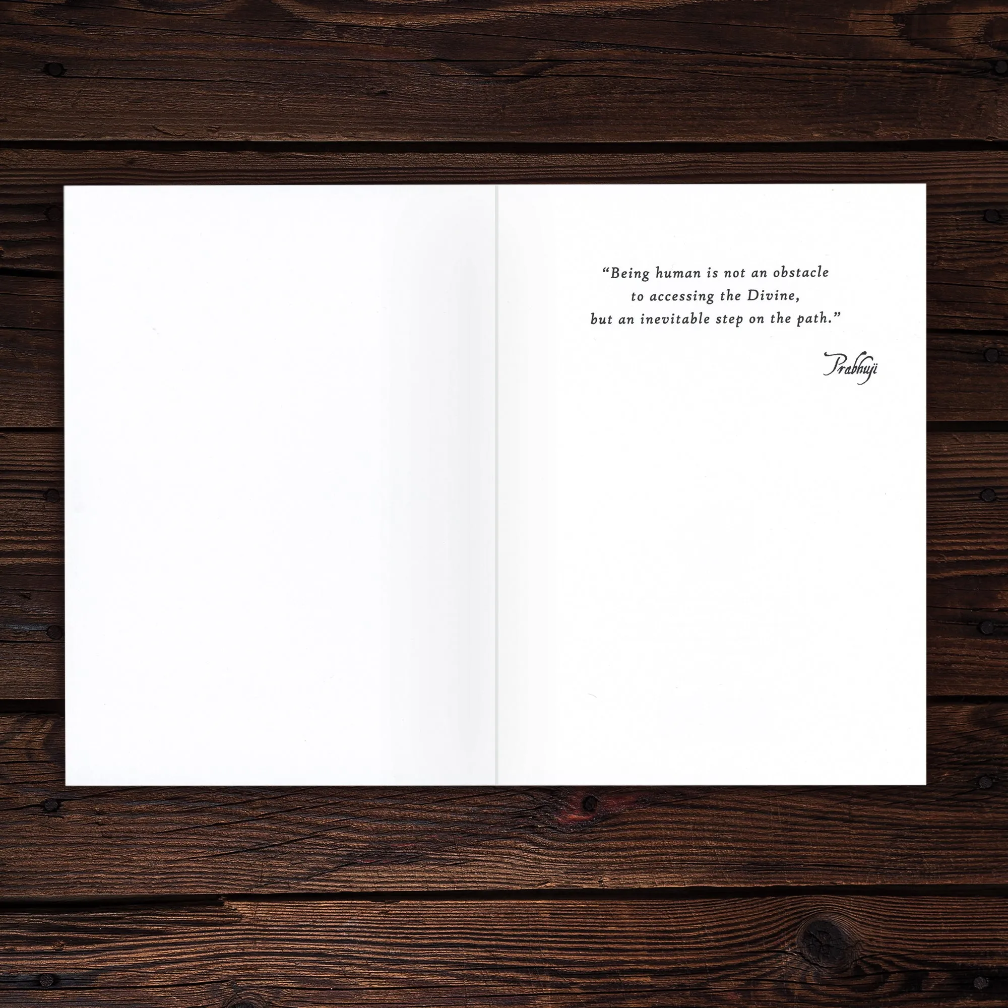 Greeting Card - Prabhuji's quote - 'Being human is not an obstacle...' - 7"x5"