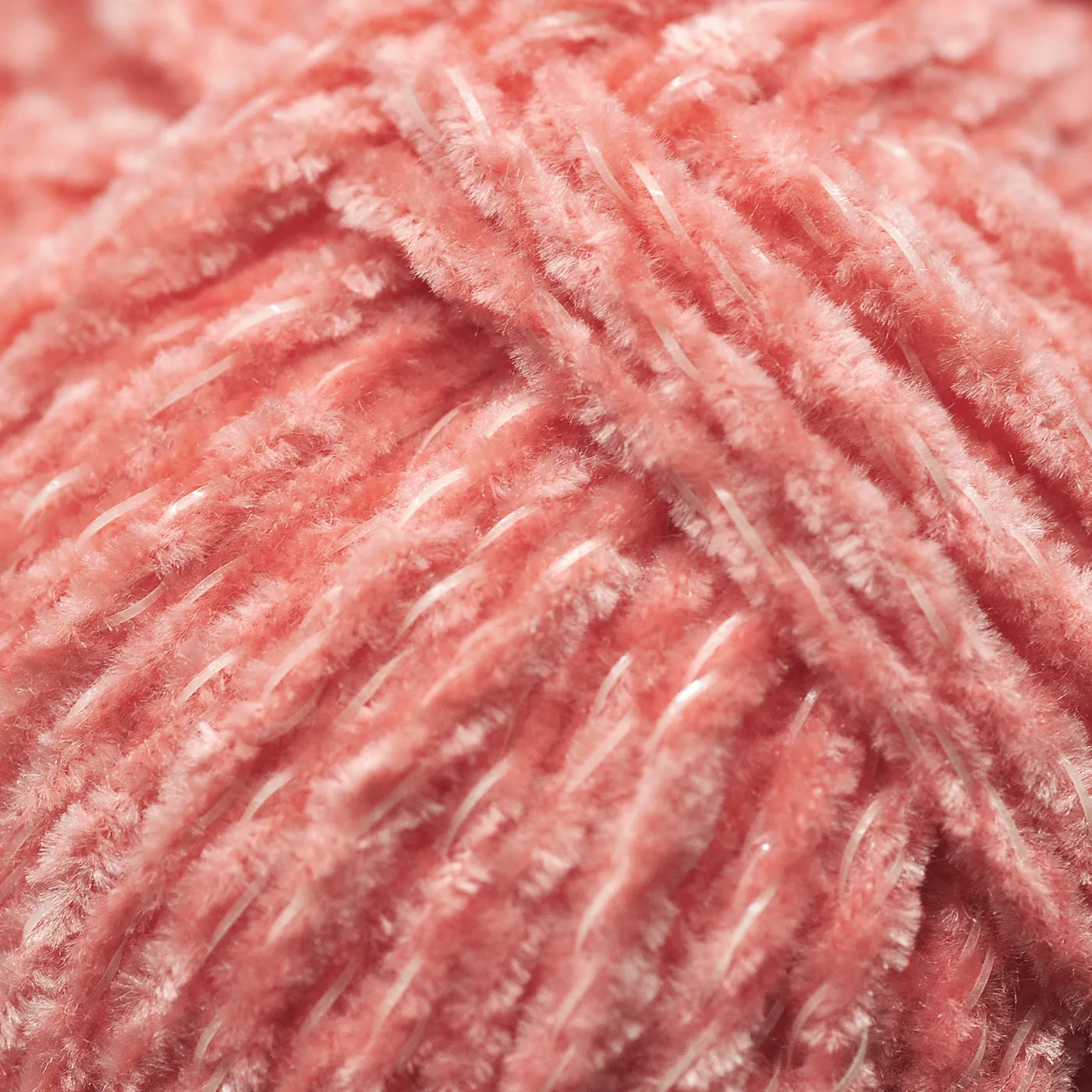 High Quality Blush Pink Glow-in-the-Dark Chenille Yarn