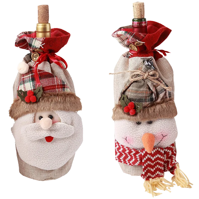 hiLISS 2pcs Snowman Santa Claus Christmas Candy Bag Home Gift Decor