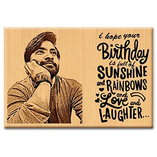 Incredible Gifts India Personalized Engraved Wooden Frame Birthday Gifts (6x4 Inches, Wood)