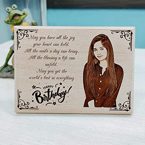 Incredible Gifts India Personalized Engraved Wooden Frame Birthday Gifts (6x4 Inches, Wood)