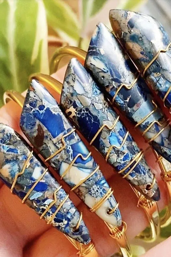 Jasper Cuff Gem Stone Bracelet By Etymology Jewelry