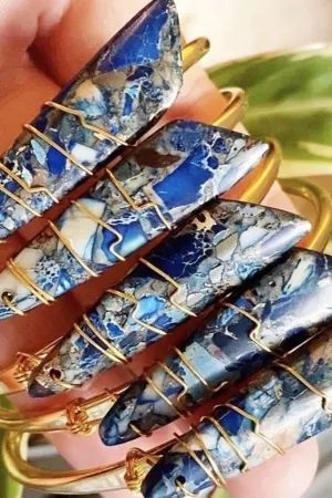 Jasper Cuff Gem Stone Bracelet By Etymology Jewelry