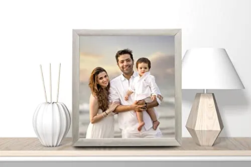 KDM HOME DECOR Photo Frames 2=6x8 inch set 2 Silver Color Table Top/Wall Hanging
