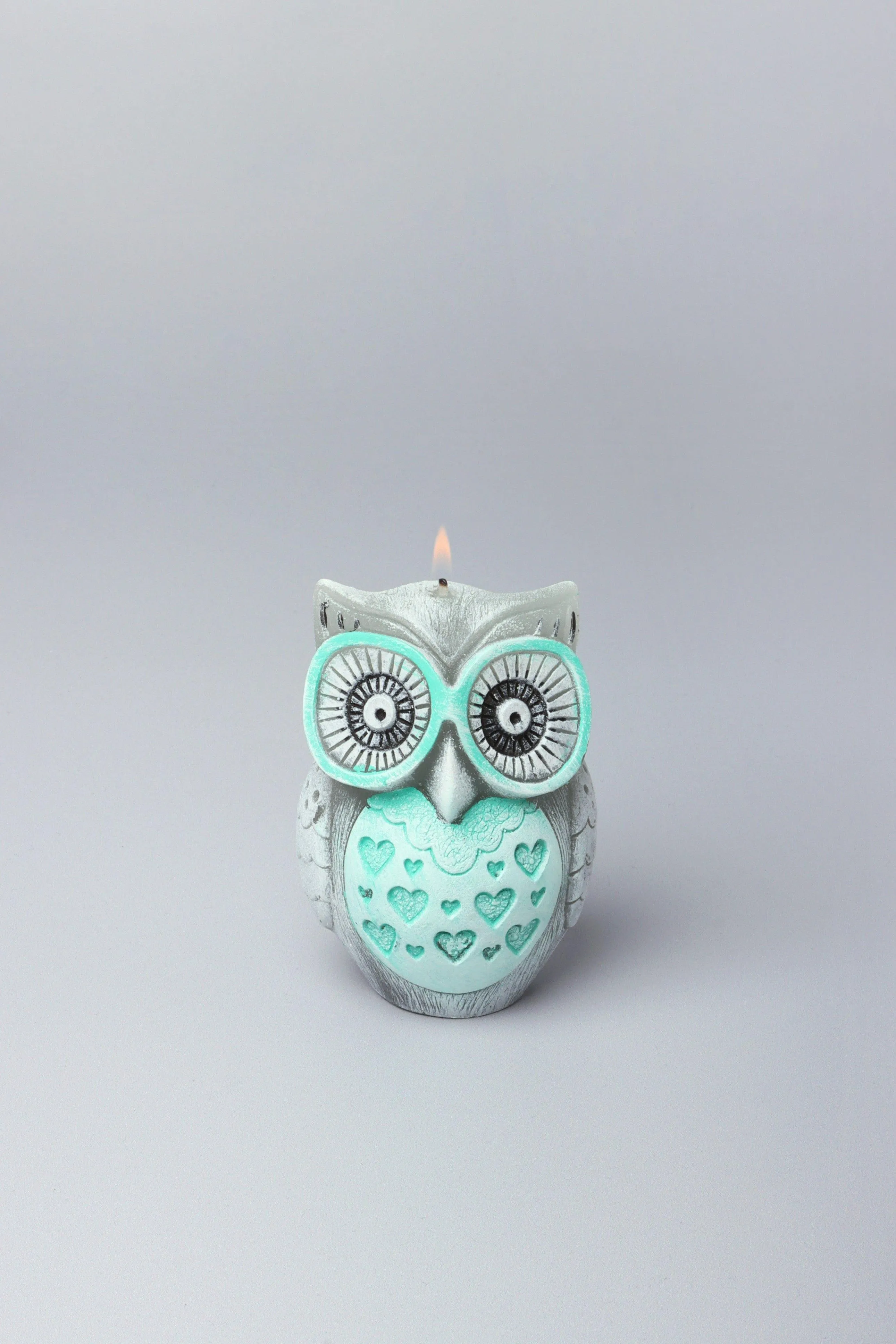 Limited Edition Grey Owl Figure Couple Candles