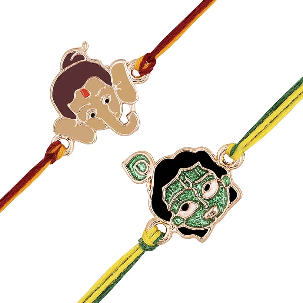 Mahi Combo of Bal Ganesh and Bal Krishna Rakhis for Kids (RCO1105359M)