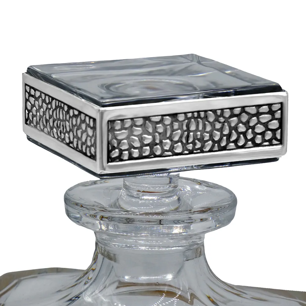Manhattan 650ml Whisky, Wine & Spirits Decanter Gift Set Includes 4x 11oz Pewter Manhattan Tumblers